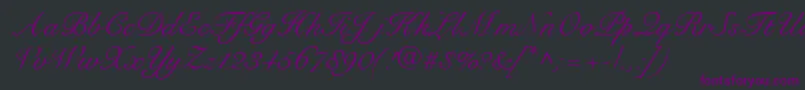 RoundhandRegularDb-Schriftart – Violette Schriften auf schwarzem Hintergrund