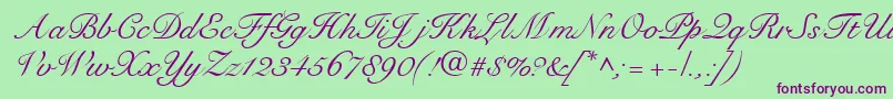 fuente RoundhandRegularDb – Fuentes Moradas Sobre Fondo Verde