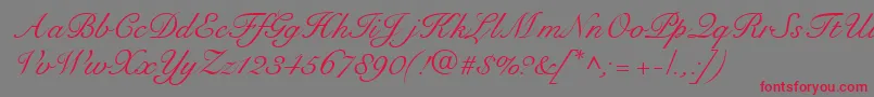 RoundhandRegularDb Font – Red Fonts on Gray Background