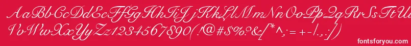 フォントRoundhandRegularDb – 赤い背景に白い文字