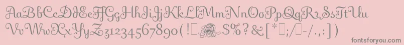 Fonte FlingLetPlain.1.0 – fontes cinzas em um fundo rosa