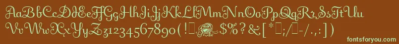 Шрифт FlingLetPlain.1.0 – зелёные шрифты на коричневом фоне