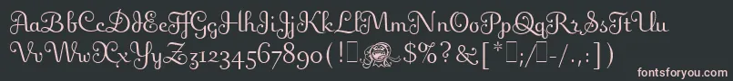 フォントFlingLetPlain.1.0 – 黒い背景にピンクのフォント