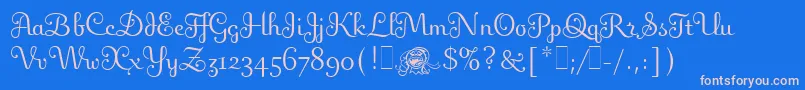 Шрифт FlingLetPlain.1.0 – розовые шрифты на синем фоне