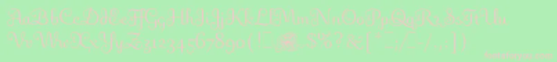 FlingLetPlain.1.0-Schriftart – Rosa Schriften auf grünem Hintergrund