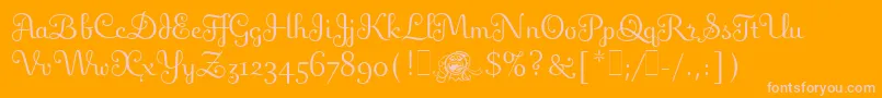 FlingLetPlain.1.0 Font – Pink Fonts on Orange Background