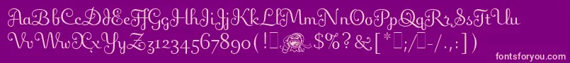 フォントFlingLetPlain.1.0 – 紫の背景にピンクのフォント