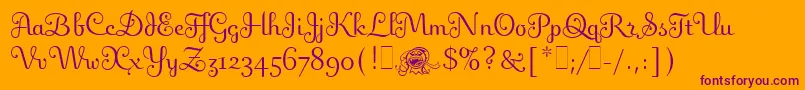 Шрифт FlingLetPlain.1.0 – фиолетовые шрифты на оранжевом фоне