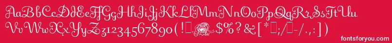 フォントFlingLetPlain.1.0 – 赤い背景に白い文字