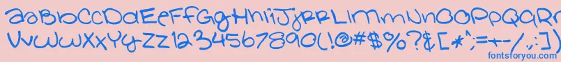 GlathenGirl Font – Blue Fonts on Pink Background