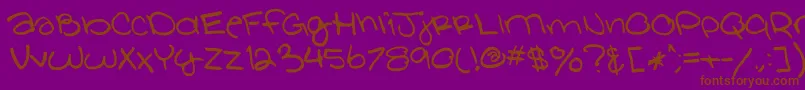 GlathenGirl-Schriftart – Braune Schriften auf violettem Hintergrund