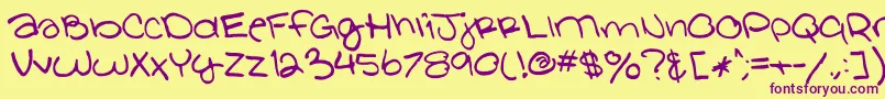 GlathenGirl Font – Purple Fonts on Yellow Background