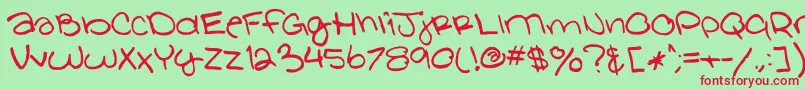 GlathenGirl-Schriftart – Rote Schriften auf grünem Hintergrund