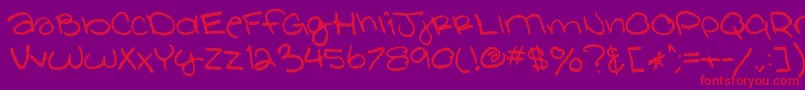 GlathenGirl-Schriftart – Rote Schriften auf violettem Hintergrund