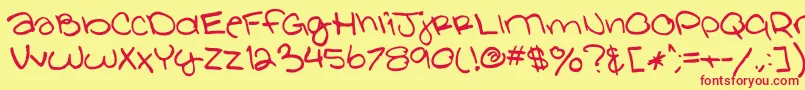 GlathenGirl Font – Red Fonts on Yellow Background