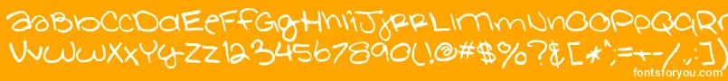 GlathenGirl-Schriftart – Weiße Schriften auf orangefarbenem Hintergrund