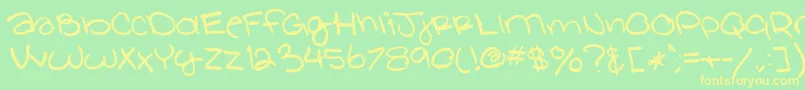 GlathenGirl Font – Yellow Fonts on Green Background