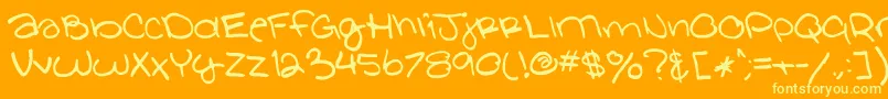 GlathenGirl-Schriftart – Gelbe Schriften auf orangefarbenem Hintergrund