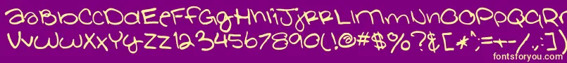 GlathenGirl-Schriftart – Gelbe Schriften auf violettem Hintergrund