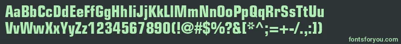Fonte PalindromeCondensedSsiBoldCondensed – fontes verdes em um fundo preto