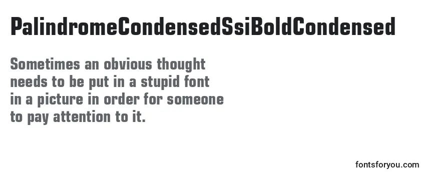 Schriftart PalindromeCondensedSsiBoldCondensed