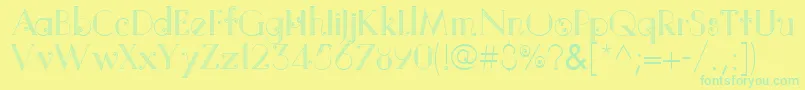 QuitoColonialLtMedium Font – Green Fonts on Yellow Background