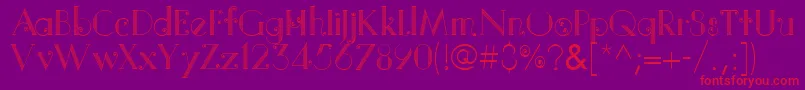 QuitoColonialLtMedium-fontti – punaiset fontit violetilla taustalla