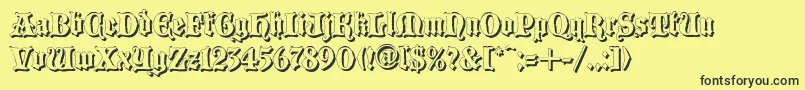 Blackwoodcastleshadow Font – Black Fonts on Yellow Background