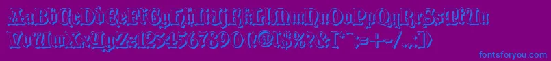 Czcionka Blackwoodcastleshadow – niebieskie czcionki na fioletowym tle