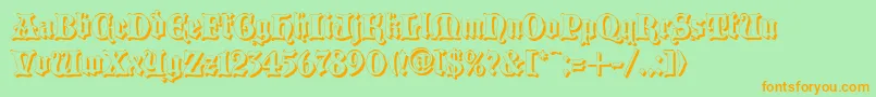 Blackwoodcastleshadow Font – Orange Fonts on Green Background