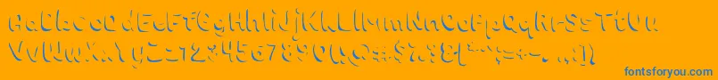 Chokoshadow-Schriftart – Blaue Schriften auf orangefarbenem Hintergrund