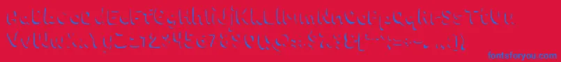 Chokoshadow-Schriftart – Blaue Schriften auf rotem Hintergrund