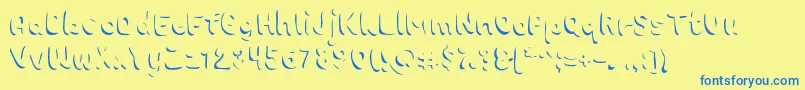 Chokoshadow Font – Blue Fonts on Yellow Background