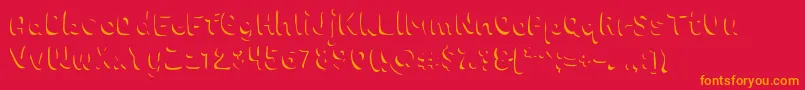 Chokoshadow-Schriftart – Orangefarbene Schriften auf rotem Hintergrund