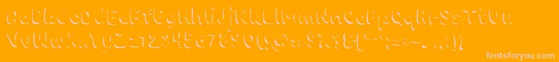 Chokoshadow-Schriftart – Rosa Schriften auf orangefarbenem Hintergrund