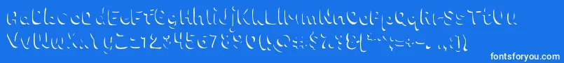 Chokoshadow-Schriftart – Weiße Schriften auf blauem Hintergrund