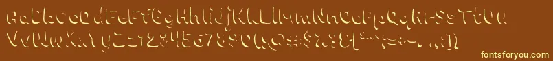 Chokoshadow Font – Yellow Fonts on Brown Background