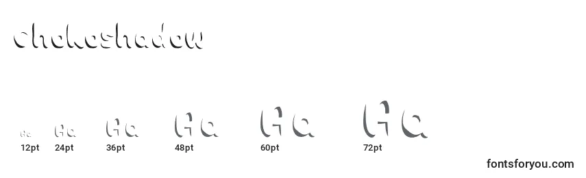 Größen der Schriftart Chokoshadow (31367)