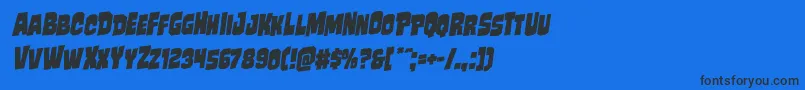 Mindlessbruterotal-Schriftart – Schwarze Schriften auf blauem Hintergrund