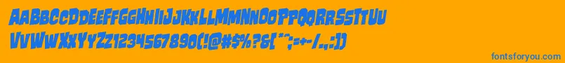 フォントMindlessbruterotal – オレンジの背景に青い文字