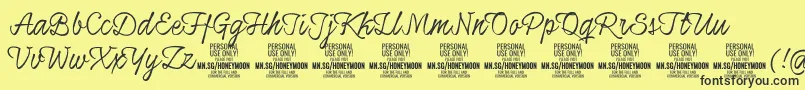 HoneymoonupPersonal Font – Black Fonts on Yellow Background