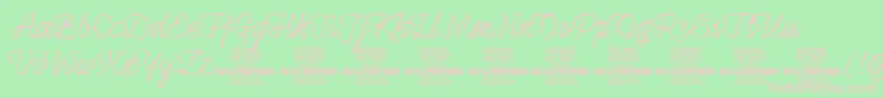 HoneymoonupPersonal Font – Pink Fonts on Green Background