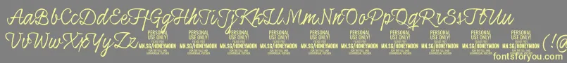 HoneymoonupPersonal Font – Yellow Fonts on Gray Background