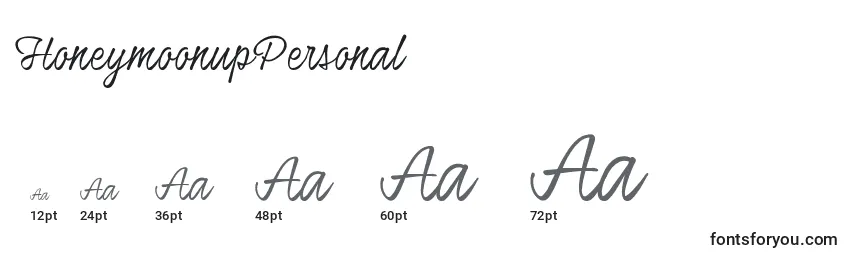 HoneymoonupPersonal Font Sizes