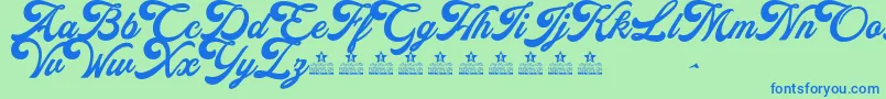 AlexandraPersonalUse Font – Blue Fonts on Green Background