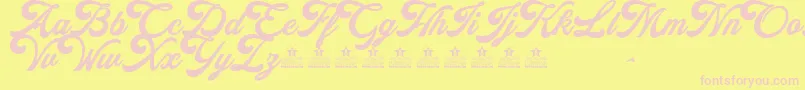 AlexandraPersonalUse-Schriftart – Rosa Schriften auf gelbem Hintergrund