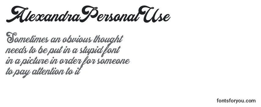 Review of the AlexandraPersonalUse Font