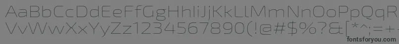 フォントExo2Thinexpanded – 黒い文字の灰色の背景