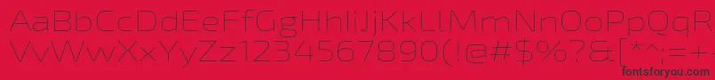 フォントExo2Thinexpanded – 赤い背景に黒い文字