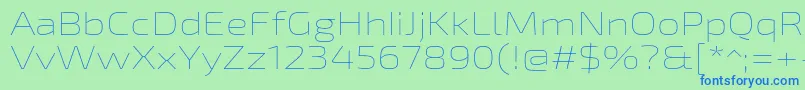 フォントExo2Thinexpanded – 青い文字は緑の背景です。
